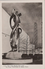 RPPC Textiles Statue Robert Foster 1939 NY Worlds Fair photo postcard BQ7