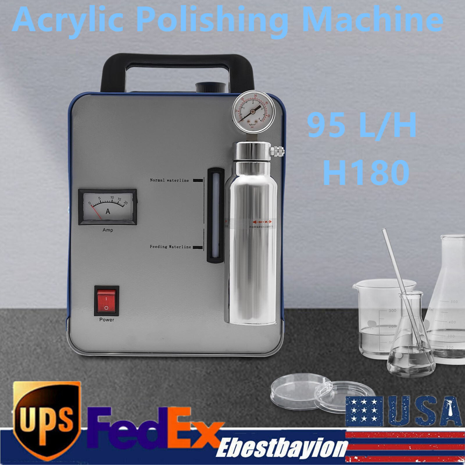 Oxygen Hydrogen HHO Gas Flame Generator Torch Acrylic Polishing Machine H180