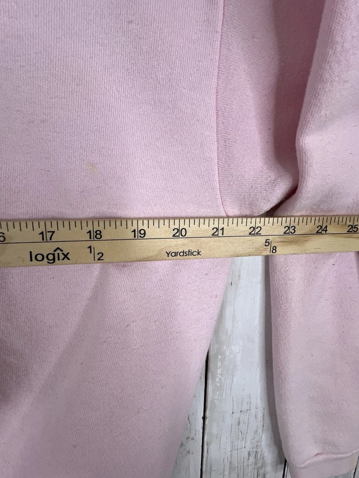 Sudadera De Colección Guess Spell Out Hecha en EE. UU. Manchas Imperfectas Medianas Rosa Años 80 Foto 4 de 4