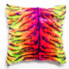 Copriscudo Fluffy In Pelliccia Sintetica A Motivo Di Tigre Per Cuscino 18" X 18"