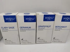 HIQILI 100ml Bergamot Clary Sage Geranium Grapefruit Essential Oil 100% 07/2026