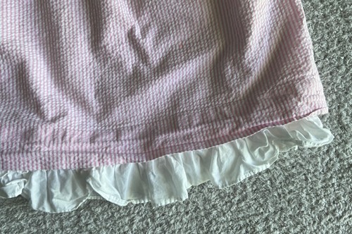 Ralph Lauren Dress Girls Sz 6 Pink Stripe Seersucker Preppy Lined Sleeveless - Picture 7 of 13