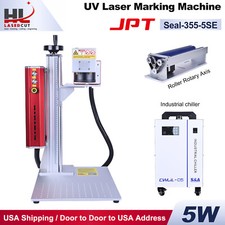 JPT 5W UV Laser Marking Machine with S&A Chiller Rotary Axis Engraver Glass MDF
