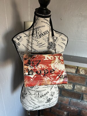 Women Miche Faith Love Hope S Handbag Purse Red &Black Boho Chic Y2k Cottagecore