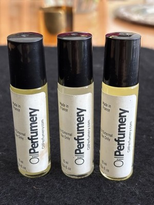 VINTAGE LOT OF 3 OIL PERFUMERY FRANCE PURE PERFUME  DUPES OIL ROLL ONS 10 ML