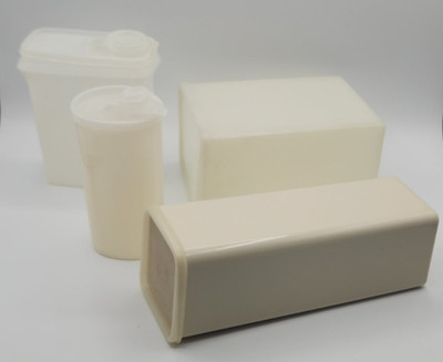Tupperware lot of 4 Sweet Saver Store N Pour Cheese and Ice Cream Keeper USA