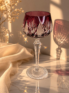 Amethyst Bohemian cut to clear vintage wine hock