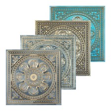 Faux Tin Ceiling Tiles 3D Decorative Panel for Cafe 24"x24" PVC PL17 10Pcs