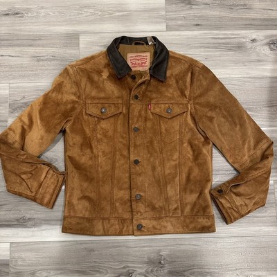 Levi's Suede Rough out Type 3 Trucker Jacket w Leather Collar L