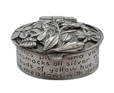 Pill / Trinket Box Shakespeare's Song (when daisies pied and violets blue)   A10