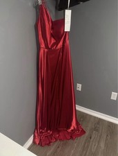Women's Sherri Hill Red Satin Long Dress NWT