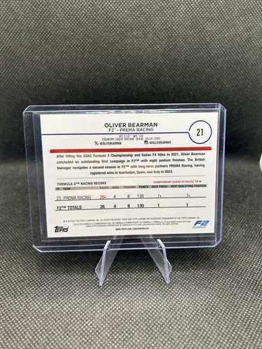 Carte Oliver Bearman 2024 Topps Chrome Formula 1 Logofractor Gold /50 – Insert Exclusif