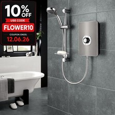 Triton Aspirante 9.5kW Electric Shower Gun Metal Effect 5 Spray ASP09GUNMTL