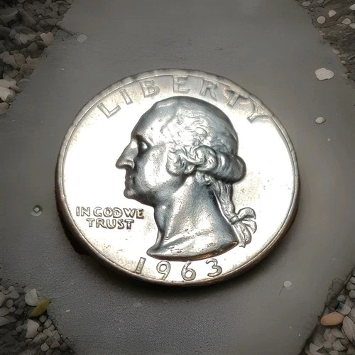 Rare 1963 Philly Type B Washington Quarter Gem BU – 90% Silver  Business Strike