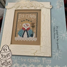 lizzie kate cross stitch patterns 6 Snow Belles F123 Ice Queen Snowman Flip It