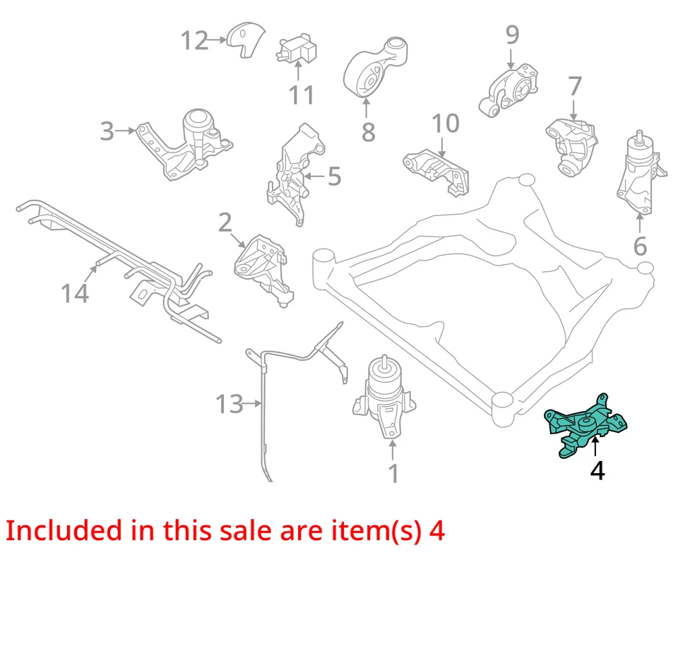 Compatível com 2015 - 2024 Nissan Murano 3.5L FWD Motor LH Driver Suporte de Montagem Lateral OEM - Imagem 4 de 4