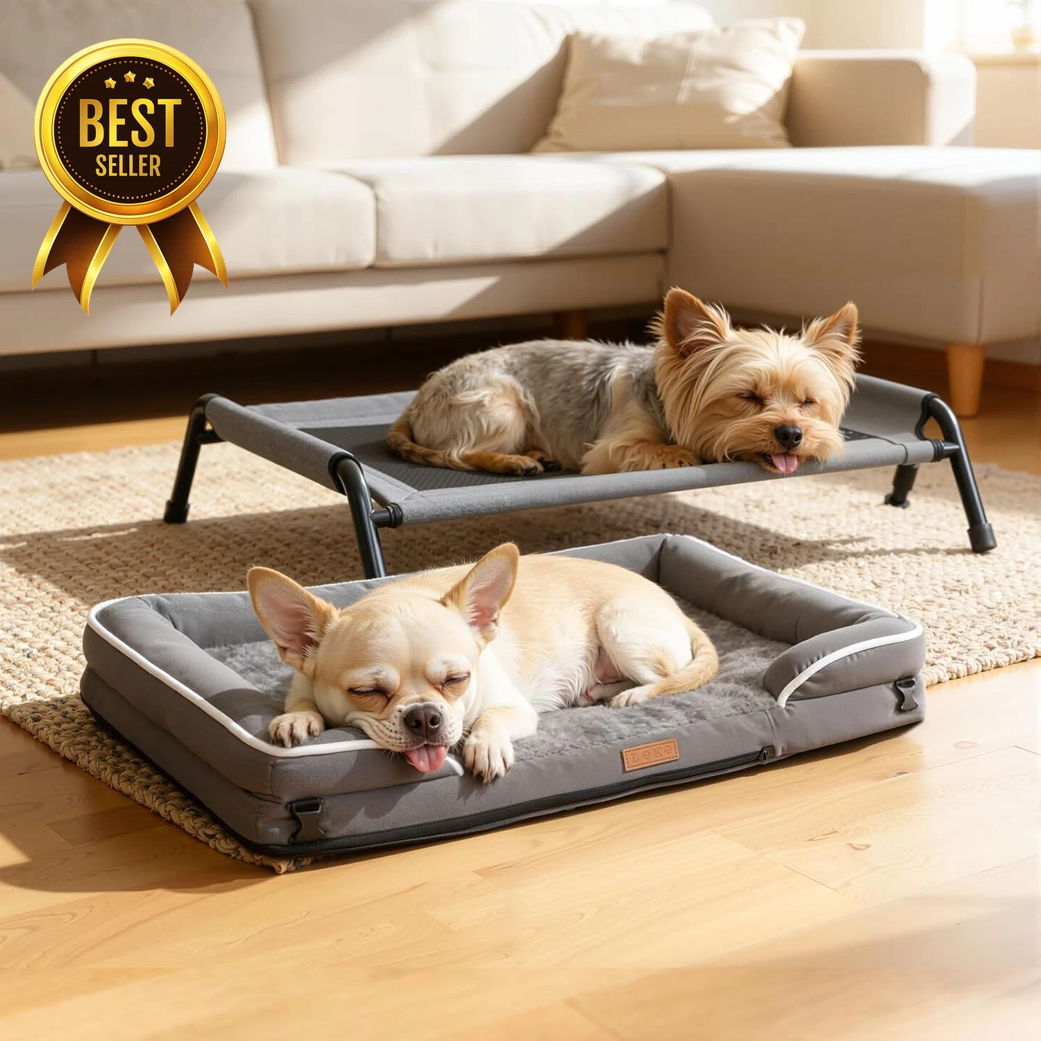 Raised Dog Bed for Small Dogs Waterproof Elevated Dog Cot Outdoor Cooling Pet Be