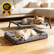 Raised Dog Bed for Small Dogs Waterproof Elevated Dog Cot Outdoor Cooling Pet Be