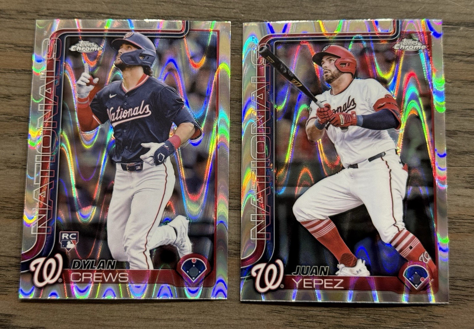 2025 MLB Topps Chrome Baseball RayWave Refractor # 146 Dylan Crews RC & Yepez