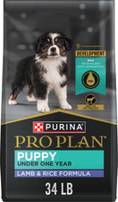 Purina Pro Plan Alta Proteína DHA Fórmula de Cordero y Arroz Comida para Cachorros, Bolsa de 34 lb
