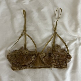 For Love & Lemons Skivvies Honeysuckle Bra In Gold (small)