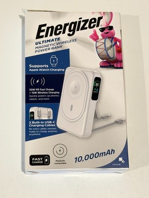 Energizer Ultimate 10,000 mAh 22.5W Qi2.0 Magnetic Battery w/ OLED - White