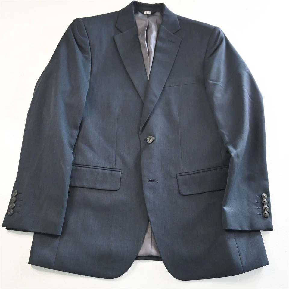 Haggar 38R 32x32 Blue Tailored Fit Travel Performance Mens Jacket Pants Suit - Image 2 of 4