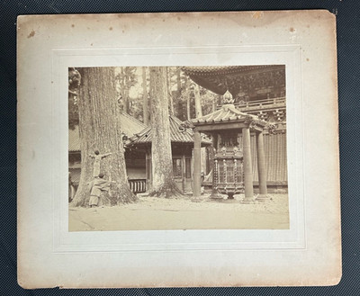 Nikko Temple & Giant Cedars Japan c1885 Albumen Print Meiji-Era