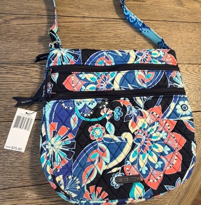 Vera Bradley Trio Zip Hipster Lotus Flower Swirl Crossbody NWT 