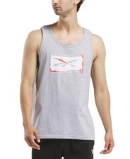 Reebok Men Regular fit Sleeveless Graphic Tank Top Shirt XL Grey Solid