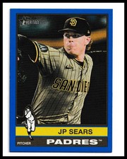 2025 Topps Heritage #647 JP Sears Dark Blue Border San Diego Padres