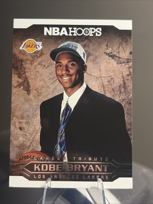 KOBE BRYANT 2017-18 NBA Hoops #291 Career Tribute Los Angeles Lakers Hornets Hat