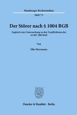 Elke Herrmann | Der Störer nach § 1004 BGB. | Taschenbuch | Deutsch (1987) | XX