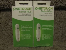 2 x OneTouch Delica Plus Lancing Device 10 Lancets Pain Free Testing Exp 2027-10