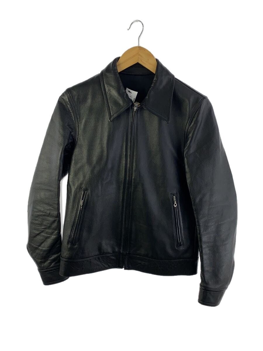 NATs　ワコマリア RIDERS LEATHER JACKET WACKO MARIA: Black Double Riders Leather Jacket | SSENSE