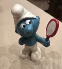 The Smurfs Vanity Mirror Smurf Schleich 1972 Vintage Peyo 2"