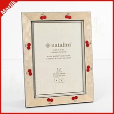 Natalini Handmade Italian Frame 5x7" ( 13x18 cm ) Ivory/Red, Cherry Pattern, NEW