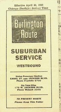 April 30 1933 Chicago IL Burlington Route Suburban Service Eastbound - NN-41