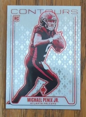 2024 Panini Phoenix Michael Penix Jr. Contours Silver Wave Parallel RC - Falcons