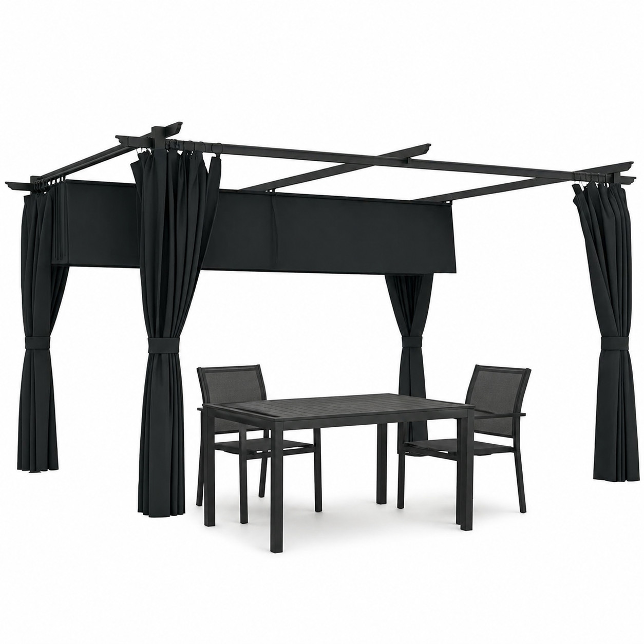 Pergola rétractable 4x3 Outsunny pour vous protéger du soleil et du vis-à-vis tenace