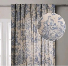 Maison d'Hermine Curtains for 50"W x 96"L (Pack of 1) 01 - Blue - the Miller