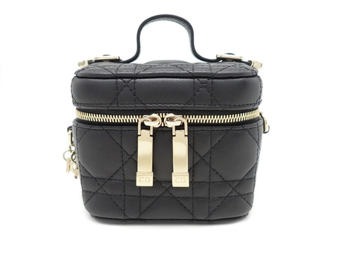 Christian Dior S09180NMJ Cannage Lambskin Black GHW Lady Dior Micro Vanity #092