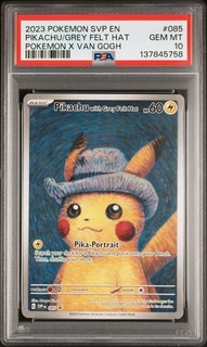 2023 POKEMON SVP POKEMON X VAN GOGH PROMO #085 PIKACHU WITH GREY FELT HAT PSA 10