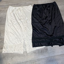 VTG SEARS Mont Wards Silky NYLON PTHE DOESN'T SLIP Half Slip Lot Of 2