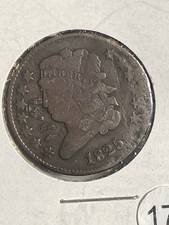 1825 United States Classic Head Half Cent 1/2c Copper Coin - Free S&H USA