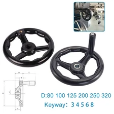 Bakelite Round 3-Spoke Hand Wheel for Lathe Milling Grinding Machine OD 80-320mm