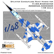 1/48 F-104 Starfighter Aerospace Aggressor Splinter Camo Masks for Hasegawa
