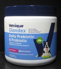 Glandex Daily Probiotics for Dogs with Prebiotics to Support Gut Health 60 Chews