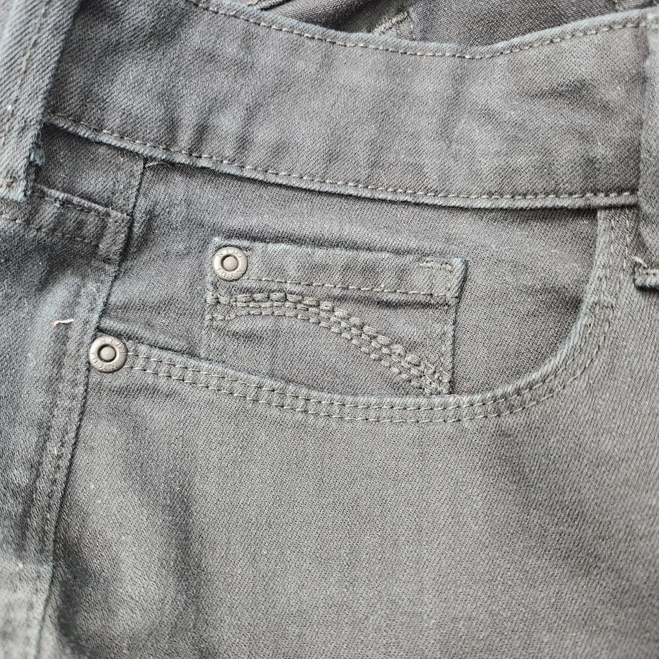 Pantalones de mezclilla NYDJ para mujer 16 negros Clarissa tiro alto tobillo elástico elevación pliegue informal Foto 2 de 4