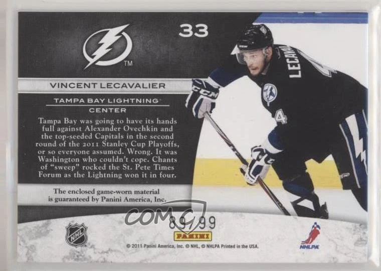 2011-12 Limited Jumbo Materials /99 Vincent Lecavalier #33 - Image 2 of 2